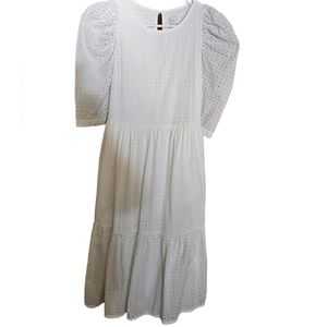 A New Day Cottagecore Beachy White Eyelet Midi/ Maxi Dress Size Small